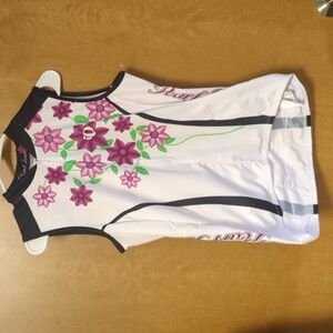Pearl iZUMi Select Cycling Jersey White With Floral Embellishments 3 Rear Pocket